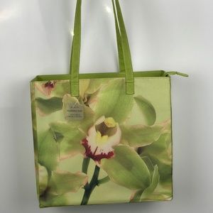 Lime Multi Colors Floral Design Tote